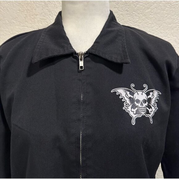 Lucky 13 Vtg 90s Black Collared Lightweight Jacket - Picture 2 of 7